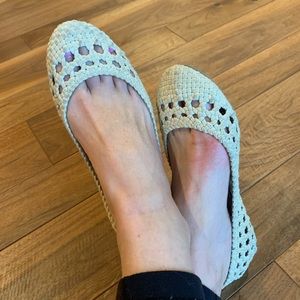 STEVE MADDEN Natural Woven Ballet Flats, Sz 7.5